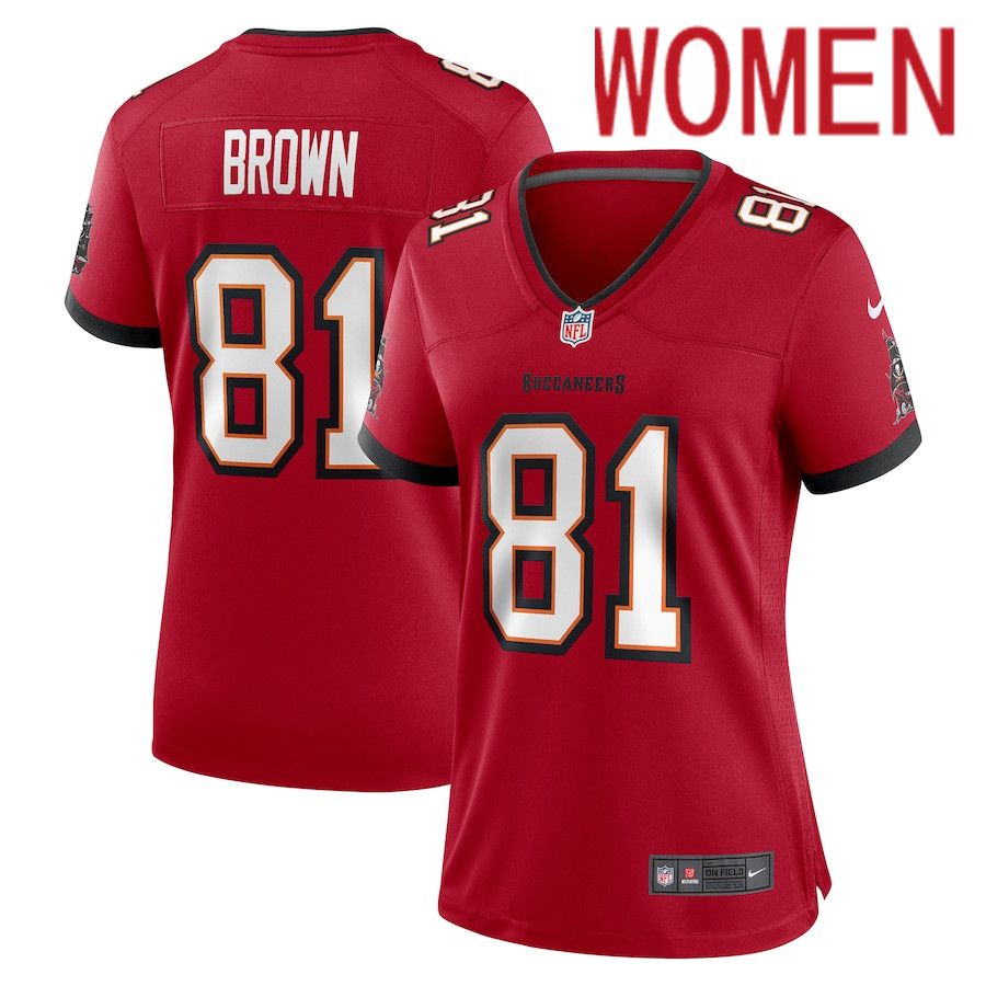 Cheap Women Tampa Bay Buccaneers 81 Antonio Brown Nike Red Game NFL Jersey